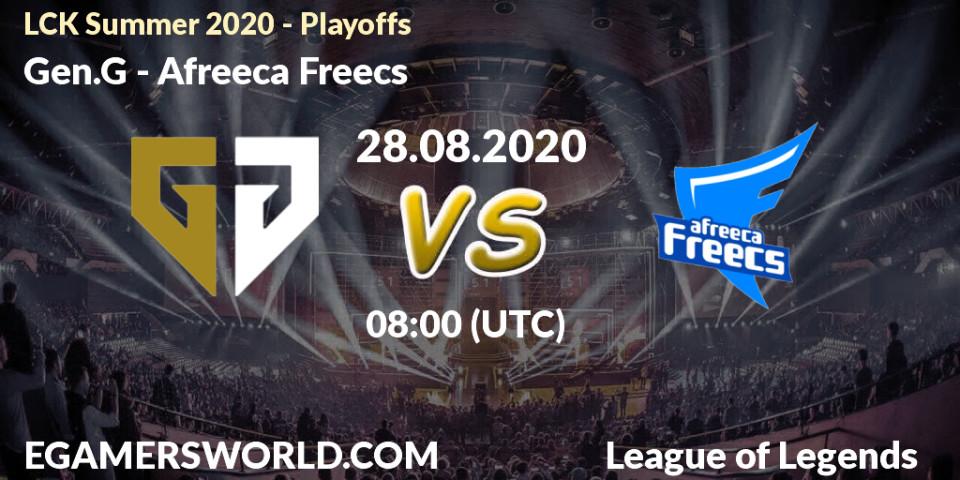 Gen.G - Afreeca Freecs: Maç tahminleri. 28.08.2020 at 09:24, LoL, LCK Summer 2020 - Playoffs