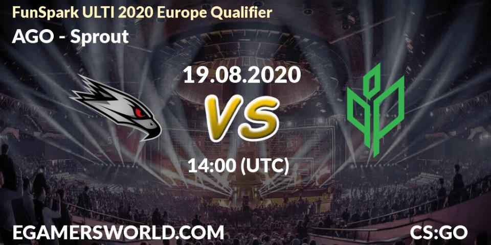 AGO - Sprout: Maç tahminleri. 19.08.2020 at 14:05, Counter-Strike (CS2), FunSpark ULTI 2020 Europe Qualifier
