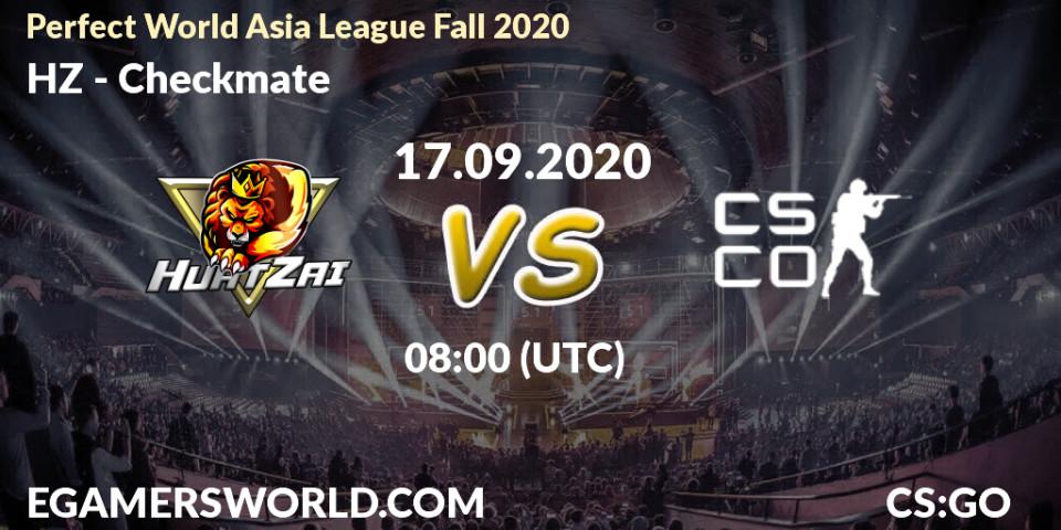 HZ - Checkmate: Maç tahminleri. 17.09.2020 at 07:40, Counter-Strike (CS2), Perfect World Asia League Fall 2020