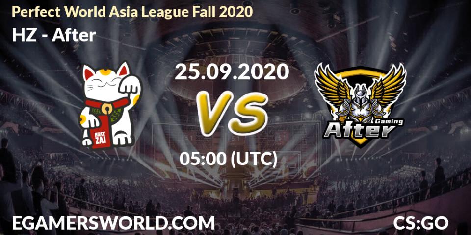 HZ - After: Maç tahminleri. 25.09.2020 at 05:00, Counter-Strike (CS2), Perfect World Asia League Fall 2020