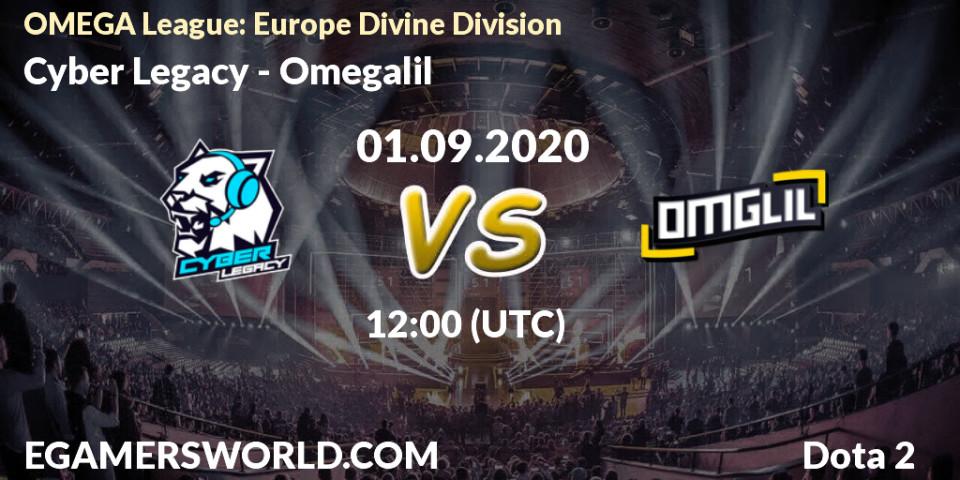 Cyber Legacy - Omegalil: Maç tahminleri. 01.09.2020 at 11:25, Dota 2, OMEGA League: Europe Divine Division