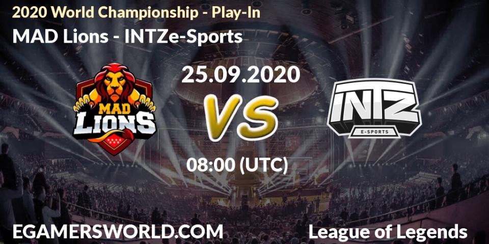 MAD Lions - INTZ e-Sports: Maç tahminleri. 25.09.2020 at 08:00, LoL, 2020 World Championship - Play-In