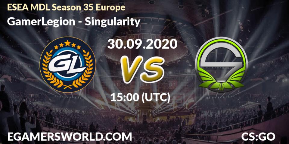GamerLegion - Singularity: Maç tahminleri. 30.09.2020 at 15:00, Counter-Strike (CS2), ESEA MDL Season 35 Europe