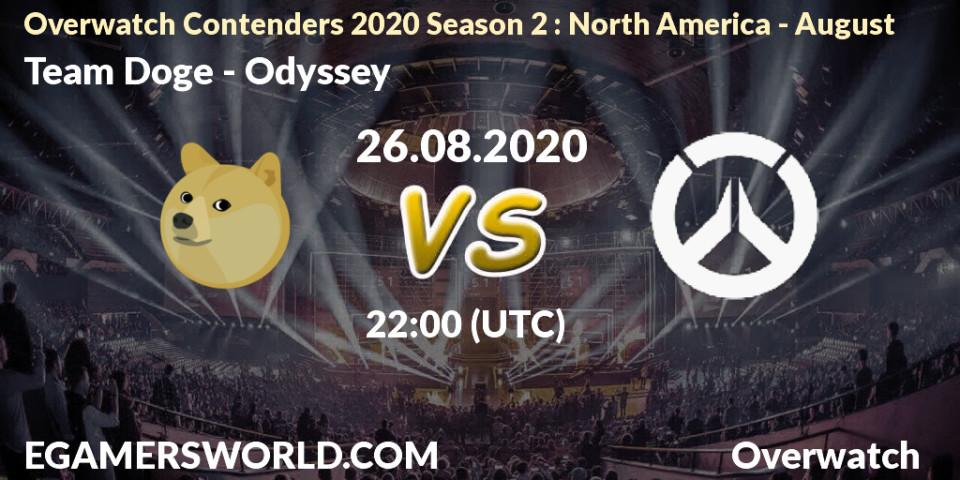 Team Doge - Odyssey: Maç tahminleri. 26.08.2020 at 22:00, Overwatch, Overwatch Contenders 2020 Season 2: North America - August