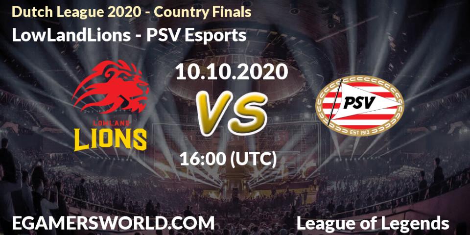 LowLandLions - PSV Esports: Maç tahminleri. 10.10.2020 at 16:15, LoL, Dutch League 2020 - Country Finals