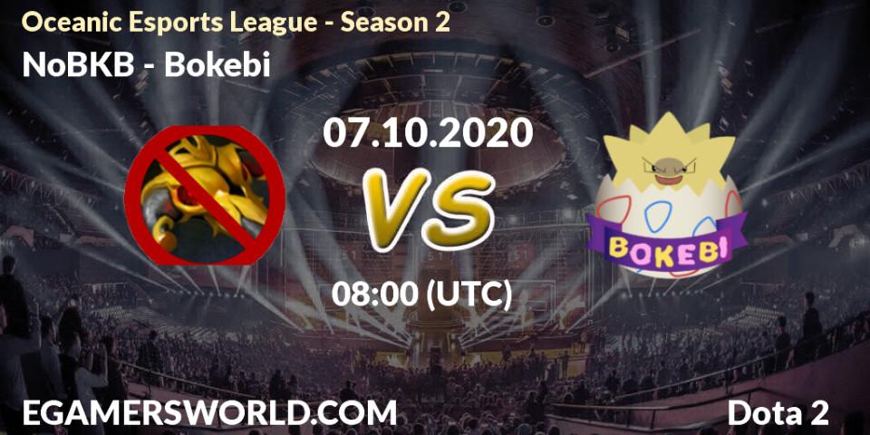 NoBKB - Bokebi: Maç tahminleri. 07.10.2020 at 08:00, Dota 2, Oceanic Esports League - Season 2