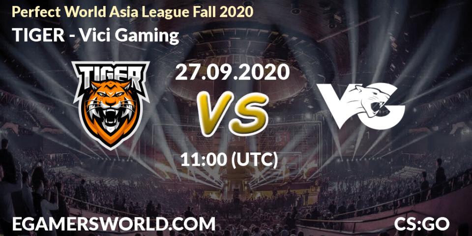 TIGER - Vici Gaming: Maç tahminleri. 27.09.2020 at 11:00, Counter-Strike (CS2), Perfect World Asia League Fall 2020