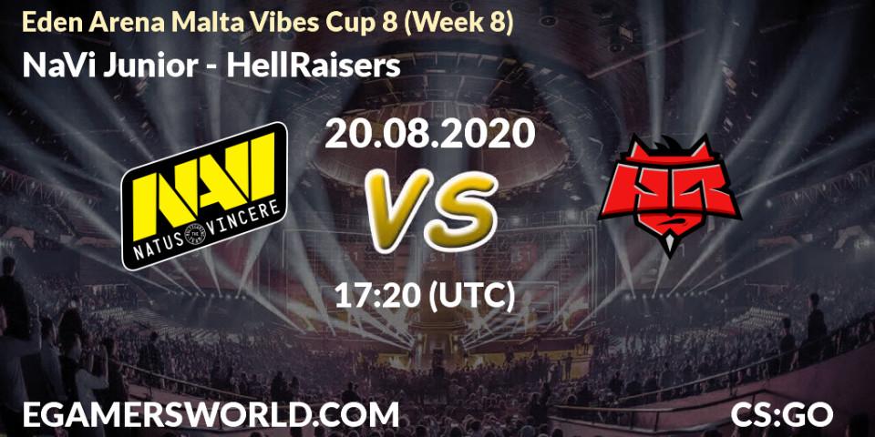NaVi Junior - HellRaisers: Maç tahminleri. 20.08.2020 at 17:20, Counter-Strike (CS2), Eden Arena Malta Vibes Cup 8 (Week 8)