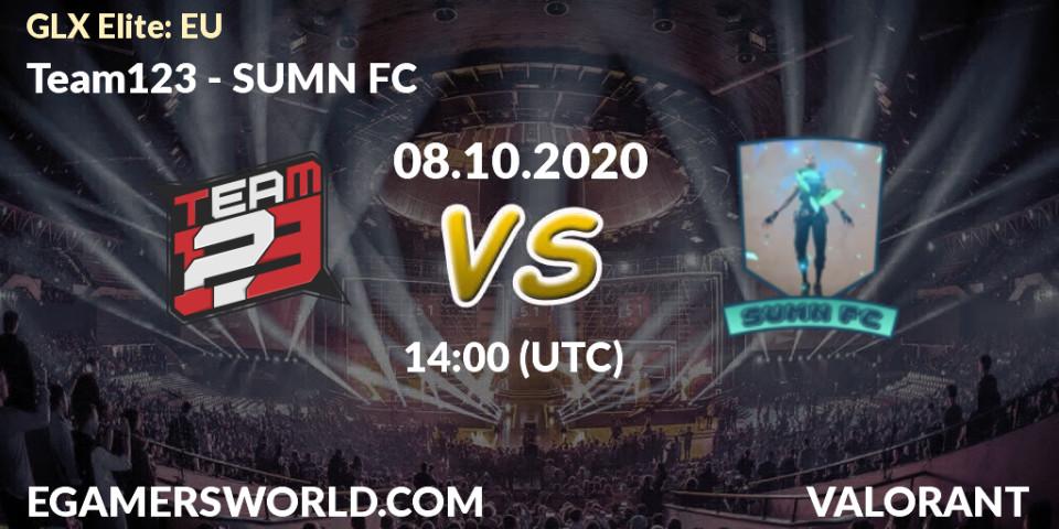 Team123 - SUMN FC: Maç tahminleri. 08.10.2020 at 14:00, VALORANT, GLX Elite: EU