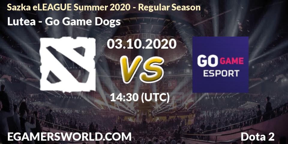 Lutea - Go Game Dogs: Maç tahminleri. 03.10.2020 at 14:30, Dota 2, Sazka eLEAGUE Summer 2020 - Regular Season