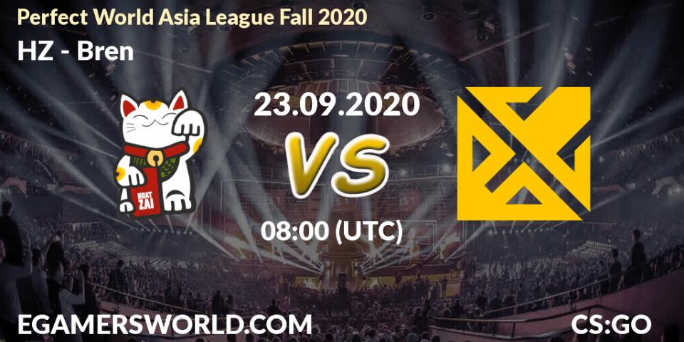 HZ - Bren: Maç tahminleri. 23.09.2020 at 08:45, Counter-Strike (CS2), Perfect World Asia League Fall 2020