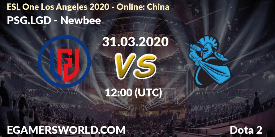 PSG.LGD - Newbee: Maç tahminleri. 31.03.20, Dota 2, ESL One Los Angeles 2020 - Online: China