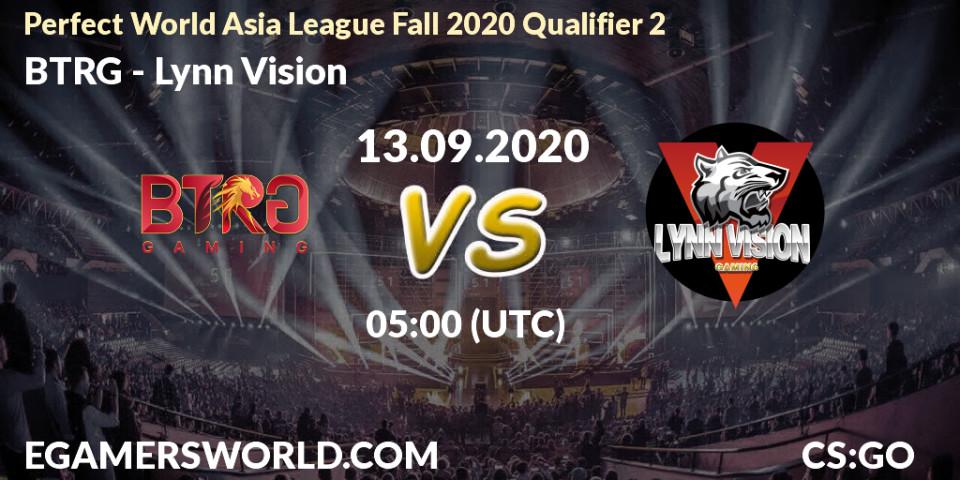 BTRG - Lynn Vision: Maç tahminleri. 13.09.20, CS2 (CS:GO), Perfect World Asia League Fall 2020 Qualifier 2