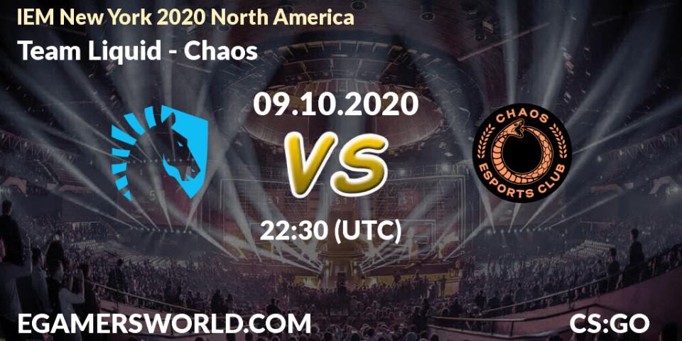 Team Liquid - Chaos: Maç tahminleri. 09.10.2020 at 22:30, Counter-Strike (CS2), IEM New York 2020 North America