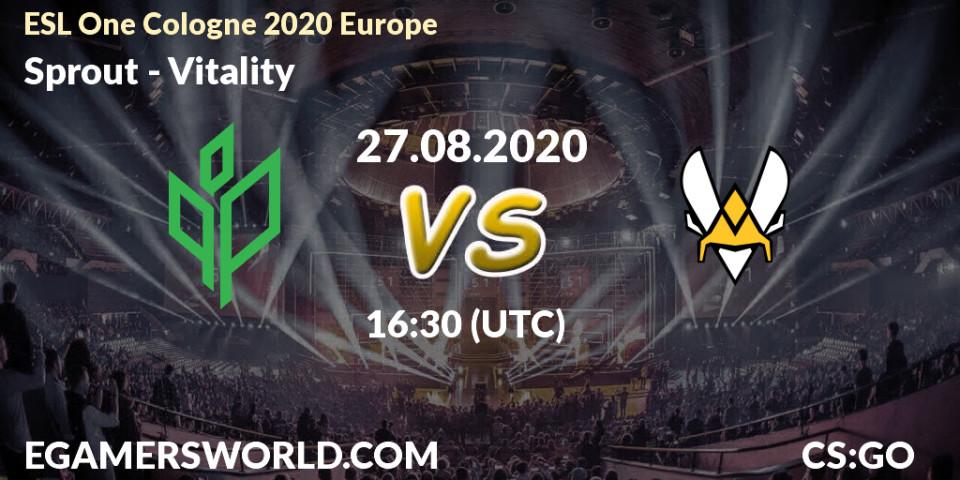 Sprout - Vitality: Maç tahminleri. 27.08.20, CS2 (CS:GO), ESL One Cologne 2020 Europe