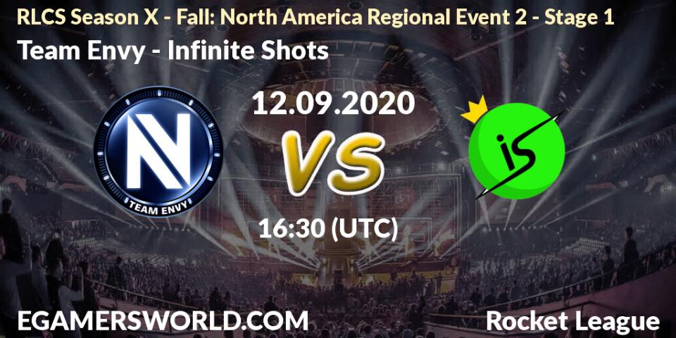 Team Envy - Infinite Shots: Maç tahminleri. 13.09.2020 at 16:30, Rocket League, RLCS Season X - Fall: North America Regional Event 2 - Stage 1