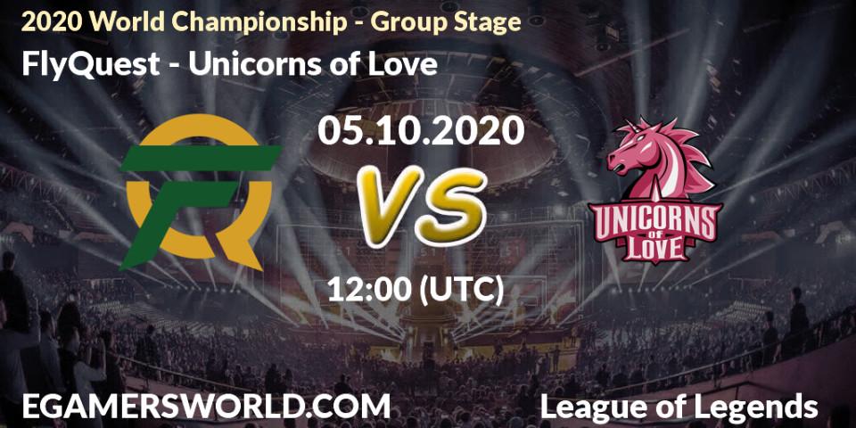 FlyQuest - Unicorns of Love: Maç tahminleri. 05.10.2020 at 12:00, LoL, 2020 World Championship - Group Stage