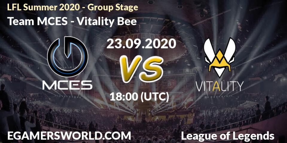 Team MCES - Vitality Bee: Maç tahminleri. 23.09.20, LoL, LFL Summer 2020 - Group Stage