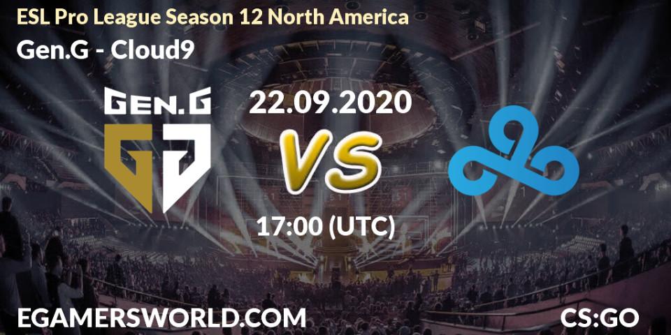 Gen.G - Cloud9: Maç tahminleri. 22.09.2020 at 17:00, Counter-Strike (CS2), ESL Pro League Season 12 North America