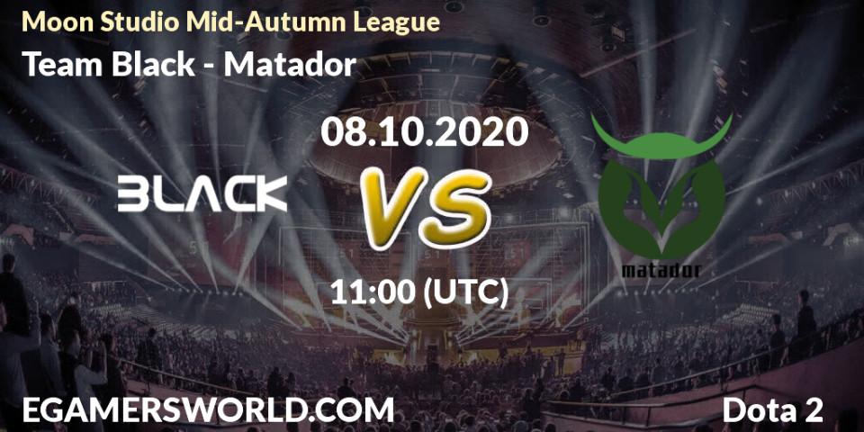 Team Black - Matador: Maç tahminleri. 08.10.20, Dota 2, Moon Studio Mid-Autumn League