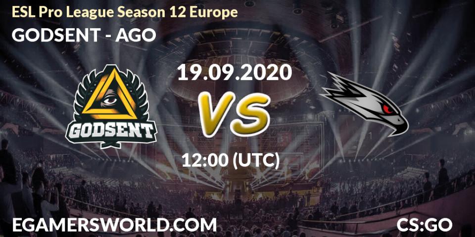 GODSENT - AGO: Maç tahminleri. 19.09.20, CS2 (CS:GO), ESL Pro League Season 12 Europe