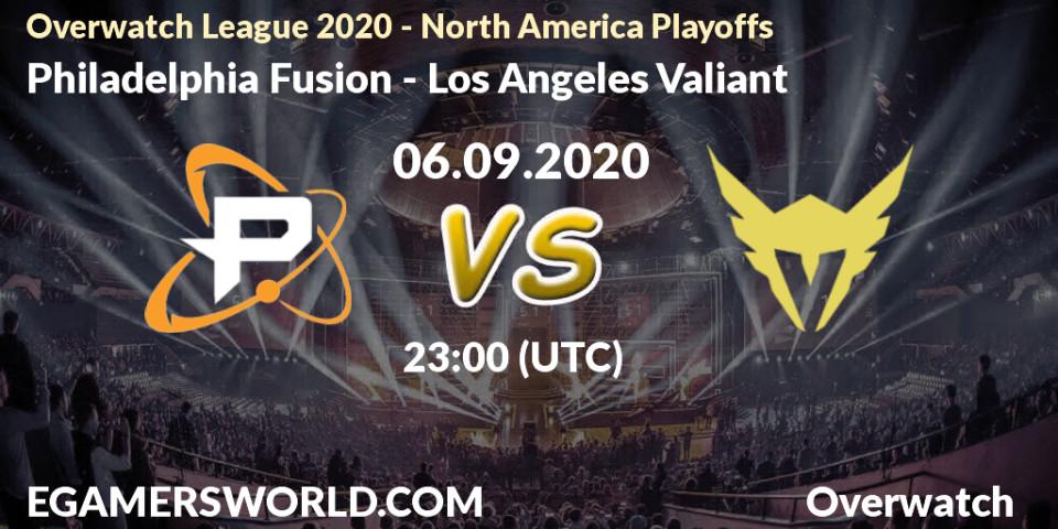 Philadelphia Fusion - Los Angeles Valiant: Maç tahminleri. 06.09.2020 at 23:00, Overwatch, Overwatch League 2020 - North America Playoffs