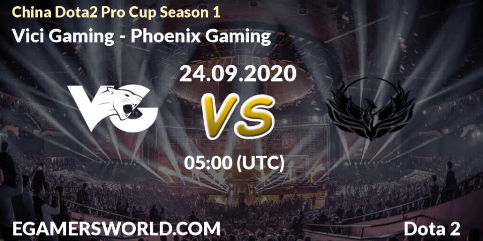 Vici Gaming - Phoenix Gaming: Maç tahminleri. 24.09.2020 at 05:02, Dota 2, China Dota2 Pro Cup Season 1