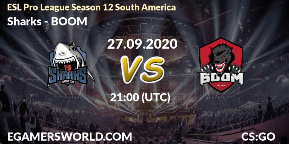 Sharks - BOOM: Maç tahminleri. 27.09.2020 at 21:00, Counter-Strike (CS2), ESL Pro League Season 12 South America
