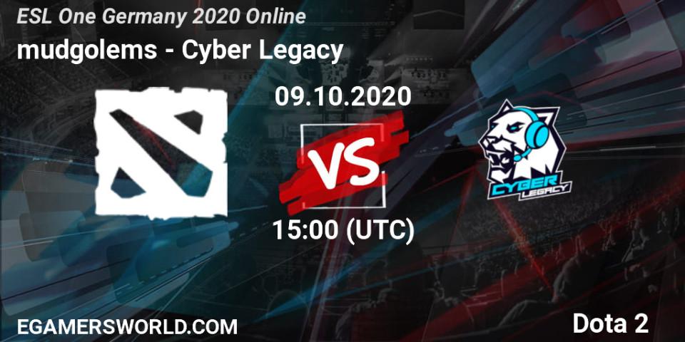 mudgolems - Cyber Legacy: Maç tahminleri. 09.10.2020 at 15:00, Dota 2, ESL One Germany 2020 Online