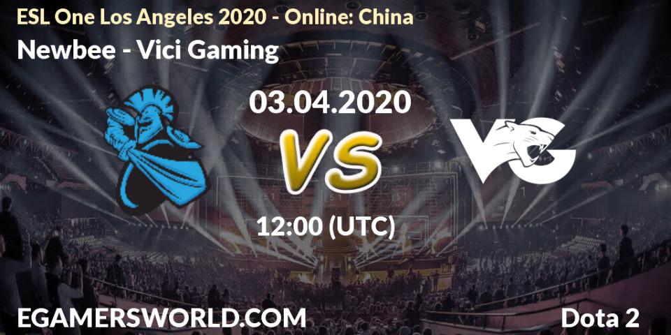 Newbee - Vici Gaming: Maç tahminleri. 03.04.20, Dota 2, ESL One Los Angeles 2020 - Online: China