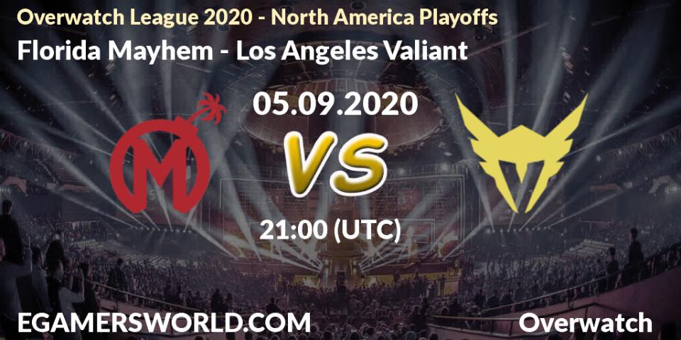 Florida Mayhem - Los Angeles Valiant: Maç tahminleri. 05.09.20, Overwatch, Overwatch League 2020 - North America Playoffs
