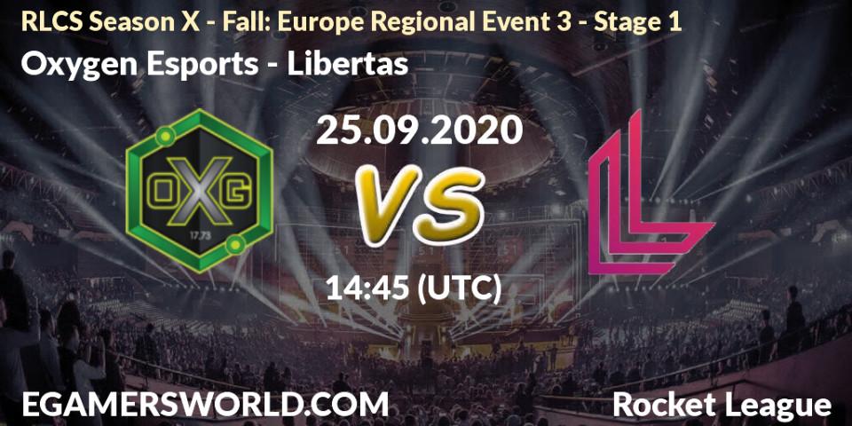 Oxygen Esports - Libertas: Maç tahminleri. 25.09.2020 at 14:45, Rocket League, RLCS Season X - Fall: Europe Regional Event 3 - Stage 1