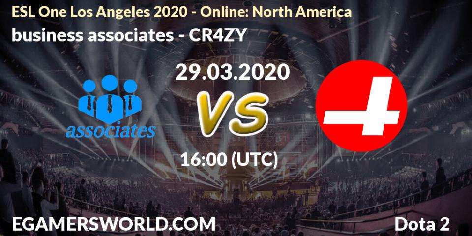 business associates - CR4ZY: Maç tahminleri. 29.03.20, Dota 2, ESL One Los Angeles 2020 - Online: North America
