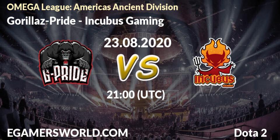 Gorillaz-Pride - Incubus Gaming: Maç tahminleri. 23.08.2020 at 20:54, Dota 2, OMEGA League: Americas Ancient Division