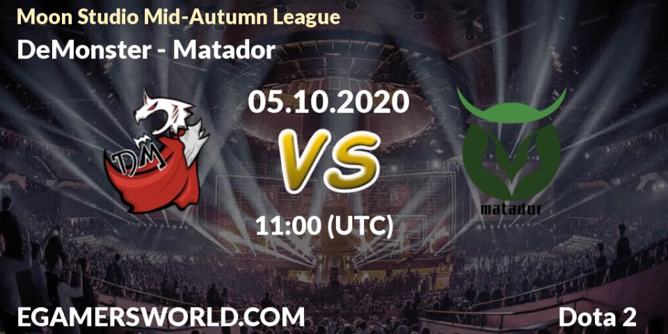DeMonster - Matador: Maç tahminleri. 05.10.2020 at 11:44, Dota 2, Moon Studio Mid-Autumn League