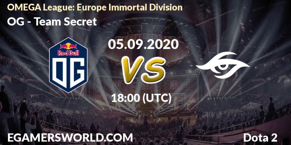 OG - Team Secret: Maç tahminleri. 05.09.2020 at 18:03, Dota 2, OMEGA League: Europe Immortal Division