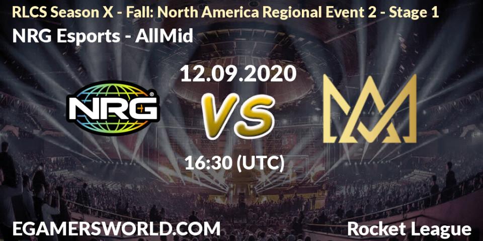 NRG Esports - AllMid: Maç tahminleri. 13.09.2020 at 16:30, Rocket League, RLCS Season X - Fall: North America Regional Event 2 - Stage 1