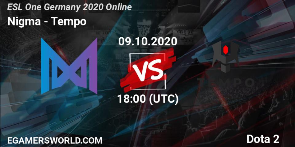 Nigma - Tempo: Maç tahminleri. 09.10.2020 at 17:10, Dota 2, ESL One Germany 2020 Online