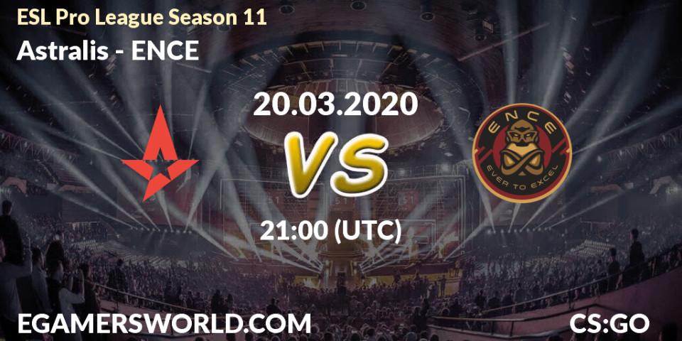 Astralis - ENCE: Maç tahminleri. 20.03.2020 at 21:00, Counter-Strike (CS2), ESL Pro League Season 11: Europe