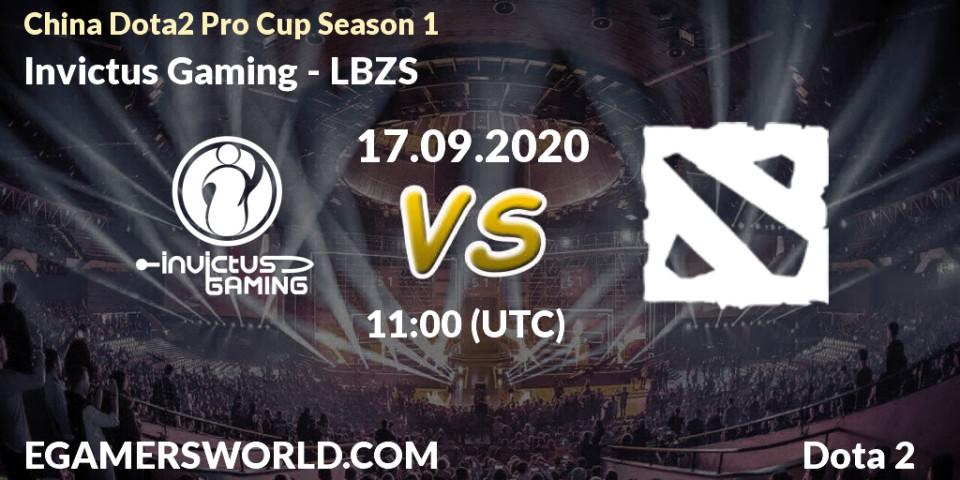 Invictus Gaming - LBZS: Maç tahminleri. 17.09.2020 at 11:22, Dota 2, China Dota2 Pro Cup Season 1