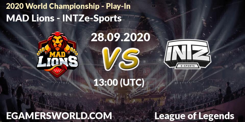MAD Lions - INTZ e-Sports: Maç tahminleri. 28.09.2020 at 12:05, LoL, 2020 World Championship - Play-In