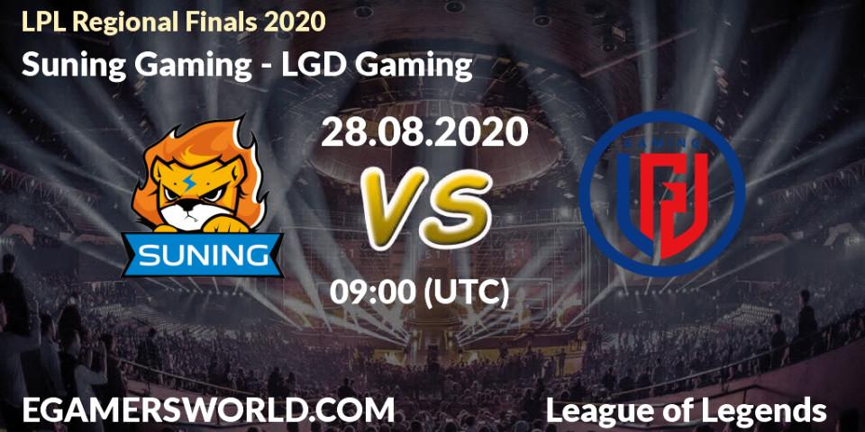 Suning Gaming - LGD Gaming: Maç tahminleri. 28.08.2020 at 07:26, LoL, LPL Regional Finals 2020