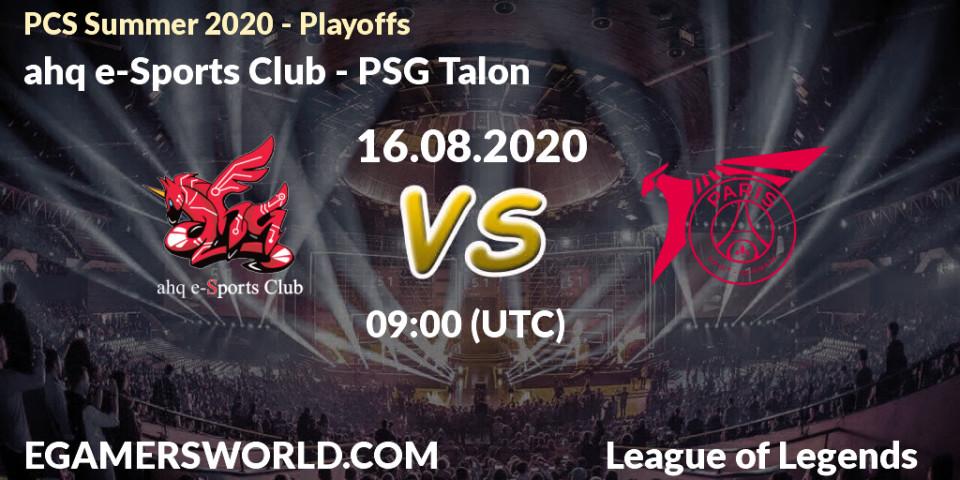 ahq e-Sports Club - PSG Talon: Maç tahminleri. 16.08.20, LoL, PCS Summer 2020 - Playoffs
