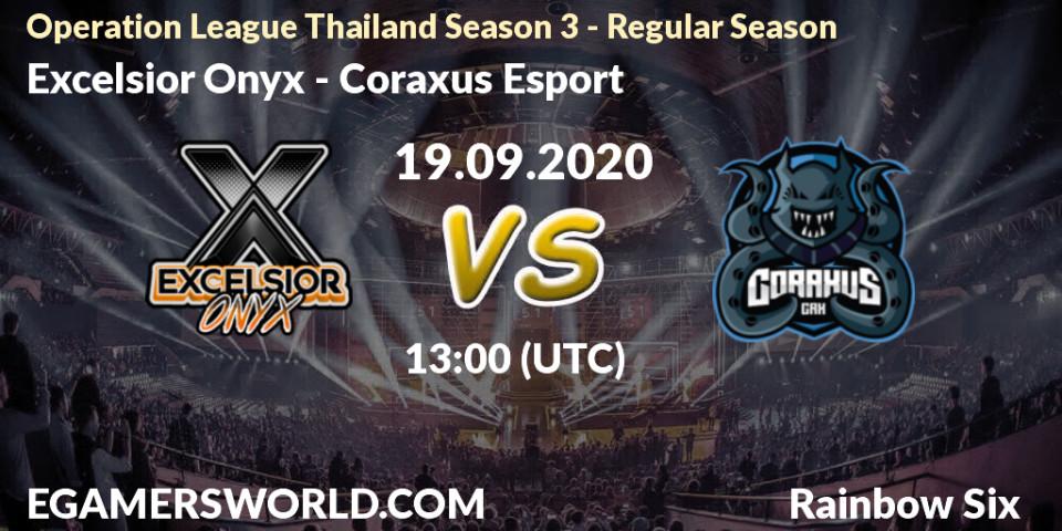 Excelsior Onyx - Coraxus Esport: Maç tahminleri. 19.09.2020 at 13:00, Rainbow Six, Operation League Thailand Season 3 - Regular Season