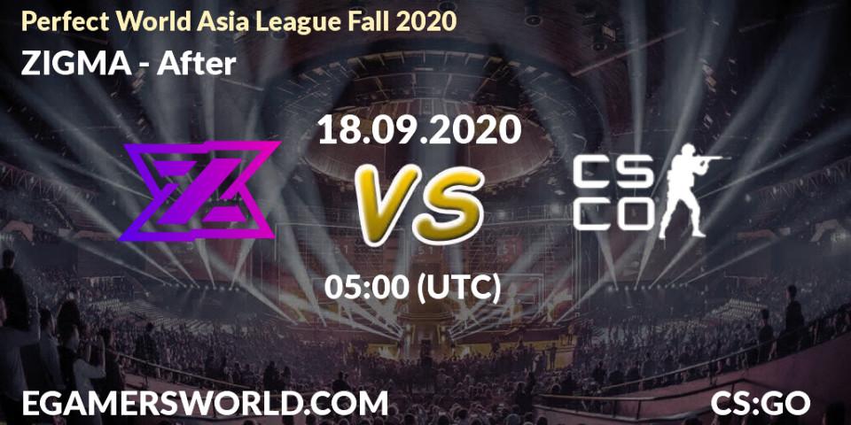 ZIGMA - After: Maç tahminleri. 18.09.2020 at 05:00, Counter-Strike (CS2), Perfect World Asia League Fall 2020
