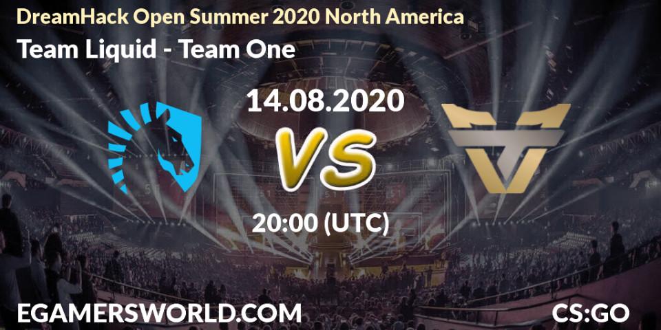 Team Liquid - Team One: Maç tahminleri. 14.08.2020 at 19:40, Counter-Strike (CS2), DreamHack Open Summer 2020 North America