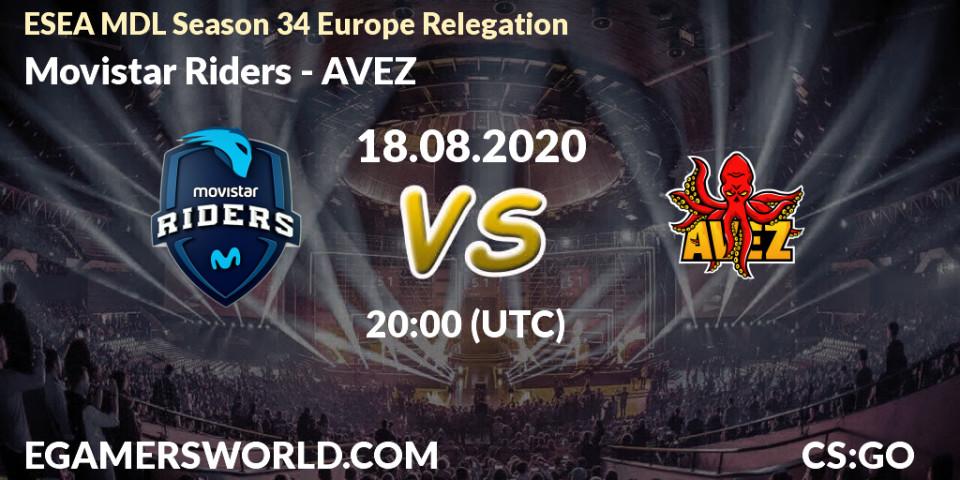 Movistar Riders - AVEZ: Maç tahminleri. 18.08.2020 at 19:00, Counter-Strike (CS2), ESEA MDL Season 34 Europe Relegation