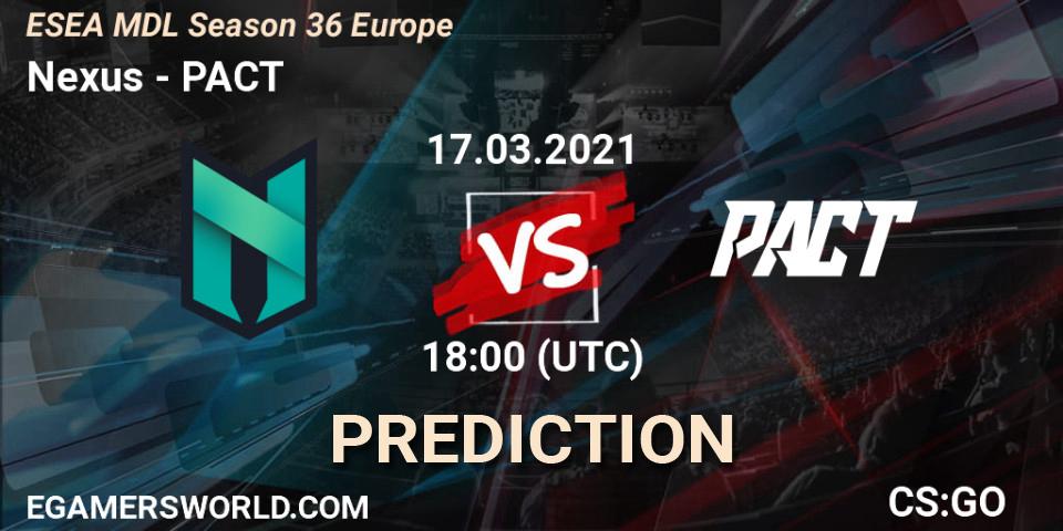 Nexus - PACT: Maç tahminleri. 17.03.21, CS2 (CS:GO), MDL ESEA Season 36: Europe - Premier division