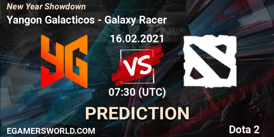 Yangon Galacticos - Galaxy Racer: Maç tahminleri. 16.02.2021 at 07:30, Dota 2, New Year Showdown
