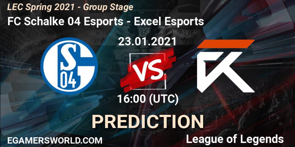FC Schalke 04 Esports - Excel Esports: Maç tahminleri. 23.01.2021 at 16:00, LoL, LEC Spring 2021 - Group Stage